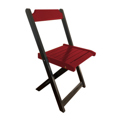 Cadeira De Madeira Dobrável Vermelho