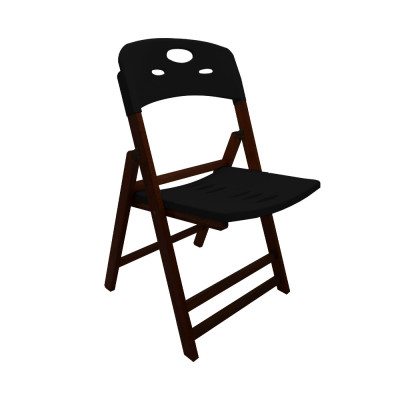 Cadeira Dobravel De Madeira Elegance Imbuia Polipropileno Preto
