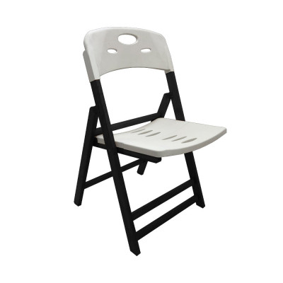 Cadeira Dobravel De Madeira Elegance Preto Polipropileno Branco