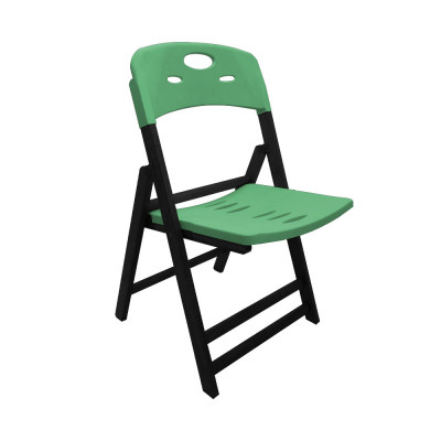 Cadeira Dobravel De Madeira Elegance Preto Polipropileno Verde