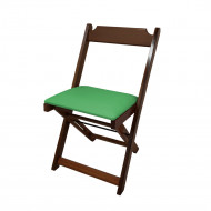 Cadeira Dobravel De Madeira Estofada Verde - Imbuia