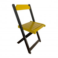 Cadeira De Madeira Dobrável Amarelo