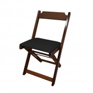 Cadeira Dobravel De Madeira Estofada Preto - Imbuia