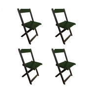 Kit 4 Cadeiras De Madeira Dobrável Verde