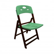 Cadeira Dobravel De Madeira Elegance Imbuia Polipropileno Verde