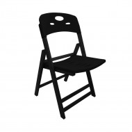 Cadeira Dobravel De Madeira Elegance Preto Polipropileno Preto