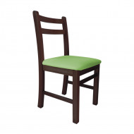 Cadeira Floripa De Madeira Ideal Para Bar E Restaurante Assento Verde- Imbuia