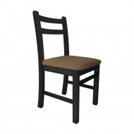 Cadeira Floripa De Madeira Ideal Para Bar E Restaurante Assento Marrom - Preto