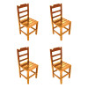 Conjunto De Mesa De Madeira Fixo Paulista 1,20x70 Com 4 Cadeiras Natural - 4