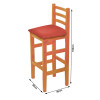 Conjunto De Mesa De Madeira Fixo Bistro Natural Com 2 Cadeiras Encosto Anatomico Estofado Vermelho - 2