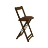 Jogo Bistro De Madeira Dobravel Redondo 55cm Diametro Com 2 Cadeiras Imbuia Estofado Marrom - 3