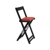 Jogo Bistro De Madeira Dobravel Redondo 55cm Diametro Com 2 Cadeiras Preto Estofado Vermelho - 3