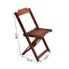 Conjunto De Mesa Dobravel De Madeira 70cm Redondo Com 4 Cadeiras Imbuia - 5