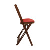 Kit 8 Cadeiras Bistro Dobravel De Madeira Estofada Vermelha - Imbuia - 3