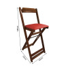 Kit 8 Cadeiras Bistro Dobravel De Madeira Estofada Vermelha - Imbuia - 2