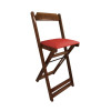 Kit 8 Cadeiras Bistro Dobravel De Madeira Estofada Vermelha - Imbuia - 4