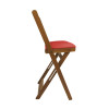 Kit 4 Cadeiras Bistro Dobravel De Madeira Estofada Vermelha - Natural - 3
