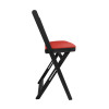 Kit 6 Cadeiras Bistro Dobravel De Madeira Estofada Vermelha - Preto - 3