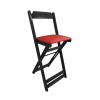 Kit 4 Cadeiras Bistro Dobravel De Madeira Estofada Vermelha - Preto - 2