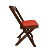 Cadeira Dobravel De Madeira Estofada Vermelho  - Imbuia - 2