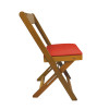 Cadeira Dobravel De Madeira Estofada Vermelho - Natural - 2