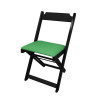Cadeira Dobravel De Madeira Estofada Verde - Preto - 1