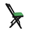 Cadeira Dobravel De Madeira Estofada Verde - Preto - 2