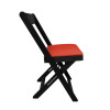 Cadeira Dobravel De Madeira Estofada Vermelho - Preto - 2