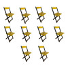 Kit 10 Cadeiras De Madeira Dobrável Amarelo - 1