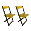 Kit 2 Cadeiras De Madeira Dobrável Amarelo - 1