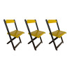 Kit 3 Cadeiras De Madeira Dobrável Amarelo - 1