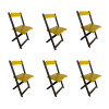 Kit 6 Cadeiras De Madeira Dobrável Amarelo - 1