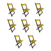 Kit 8 Cadeiras De Madeira Dobrável Amarelo - 1