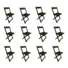 Kit 12 Cadeiras De Madeira Dobrável Verde - 1