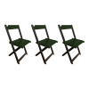 Kit 3 Cadeiras De Madeira Dobrável Verde - 1