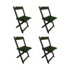 Kit 4 Cadeiras De Madeira Dobrável Verde - 1