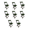 Kit 8 Cadeiras De Madeira Dobrável Verde - 1