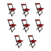 Kit 8 Cadeiras De Madeira Dobrável Vermelho - 1