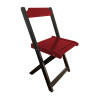 Mesa De Madeira Dobrável Preto 70x70 Com 4 Cadeiras Dobráveis Vermelho - 3
