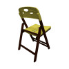 Conjunto De Mesa Dobravel De Madeira 70x70 Elegance Com 4 Cadeiras Imbuia Polipropileno Amarelo - 3