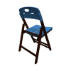 Cadeira Dobravel De Madeira Elegance Imbuia Polipropileno Azul - 2