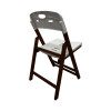 Conjunto De Mesa Dobravel De Madeira 70x70 Elegance Com 4 Cadeiras Imbuia Polipropileno Branco - 3