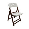 Conjunto De Mesa Dobravel De Madeira 70x70 Elegance Com 4 Cadeiras Imbuia Polipropileno Branco - 2