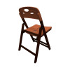 Jogo De Mesa Dobravel De Madeira 70x70 Elegance Com 4 Cadeiras Imbuia Polipropileno Laranja - 3