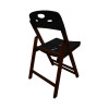 Conjunto De Mesa Dobravel De Madeira 70x70 Elegance Com 4 Cadeiras Imbuia Polipropileno Preto - 3