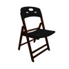 Cadeira Dobravel De Madeira Elegance Imbuia Polipropileno Preto - 1