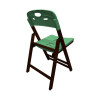 Conjunto De Mesa Dobravel De Madeira 70x70 Elegance Com 4 Cadeiras Imbuia Polipropileno Verde - 3