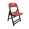 Conjunto De Mesa Dobravel De Madeira 70x70 Elegance Com 4 Cadeiras Imbuia Polipropileno Vermelho - 2