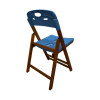 Conjunto De Mesa Dobravel De Madeira 70x70 Elegance Com 4 Cadeiras Mel Polipropileno Azul - 3