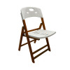 Conjunto De Mesa Dobravel De Madeira 70x70 Elegance Com 4 Cadeiras Mel Polipropileno Branco - 2